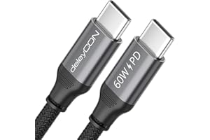 deleyCON 1m Kabel USB C PD3.0 (Szybkie Ładowanie 60W) Kabel Ładujący USB-C do USB-C do iPhone 17 16 15 Pro Max Samsung Galaxy S25 S24 S23 S22 Pixel iPad Pro MacBook Air Tablety Switch PS5