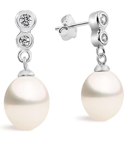 LOKILOKI Orecchini In Argento 925 Color Oro Rosa Con Cuori In Zirconia - Gioielli Da Sposa, Leggeri E Fashion