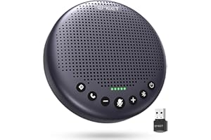 EMEET Conference Speaker and Microphone w/8 Mics, 360° Voice Pickup, Noise Reduction, Bluetooth/USB/Dongle Speakerphone for 10 People w/Daisy Chain for 18, Compatible w/Leading Platforms, 2024 Version