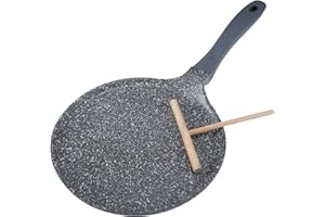 ROSSETTO Poêle à Crêpes Crêpière 30cm (intérieur 28 cm) sans PFAS enduite de céramique Revêtement Anti-adhérent poêle à frire Font Aluminium, Tous Feux Dont Induction