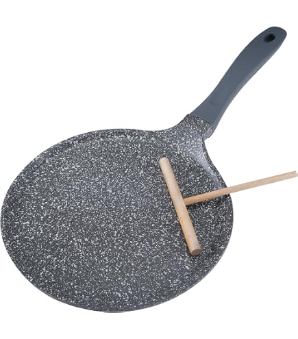 Poêle à Crêpes (Tawa) Antiadhésive Pour Induction Et Gaz - Parfaite Pour Roti, Chapati, Crêpes, Dosa - Chauffe Uniforme, économique En Huile