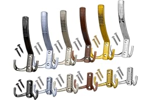 Stahlia Garderobenhaken EDELSTAHL-OPTIK (5 Stück) Kleiderhaken Garderobe Haken zum Schrauben LANG Haken für Garderobe Metallhaken Handtuchaufhänger