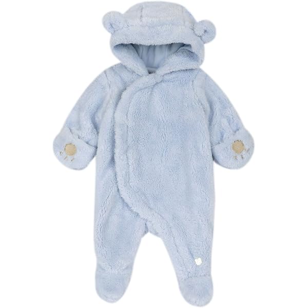Tuta in Pile per Bambino e Neonato con Cappuccio da Notte con Orecchie di Orsetto di Peluche 2025 Tutina Invernale Calda e Confortevole per Neonati con Cerniera, per 0-12 Mesi (Beige, 0-3 Months