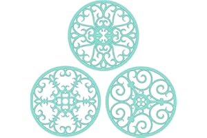 IYYI Sottopentola in silicone, 20 cm, multiuso, rotondi, resistenti al calore, antiscivolo, flessibile, durevole, per piatti, piani di lavoro, tavoli, set di 3 (verde)