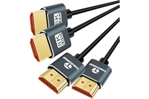 Thsucords Ultra cienkie 8K 4K Kable HDMI 3M 2 Sztuki, Slim LanElastyczne miękkie HDMI 2.1 Obsługa 4K@120Hz8K@60Hz 48Gbps Kompatybilny z Roku TV/HDTV/PS5/Blu-ray
