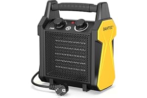 DAHTEC Radiateur électrique 3000W Portable - Mini Chauffage Soufflant - Chauffage Industriel - Sécurité anti-surchauffe/basculement - Idéal Maison & Bureau