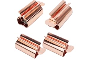 ‎PIASHOW Piashow Tubenquetscher - Edelstahl Tubenausdrücker 4-er Set, tubenquetscher für alle Tube, Zahnpasta Lotionen Cremes Entleeren Squeezer, Geeignet für Kinder, Erwachsene, Roségold