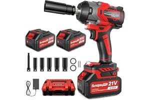 SundpeyPRO Akku Schlagschrauber 800Nm, Schlagschrauber Akku 21V mit 2 * 4000 mAh Akkus, 2800RPM Elektrischer Schlagbohrschrauber 3-Gang-Getriebe, Bürstenloser Motor, Impact Wrench mit 5 Stecknüsse