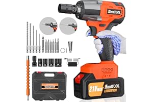 7SEVENJOKERS Avvitatore a Impulsi Brushless 550Nm, Professional 1/2’’Elevata Avvitatori a Massa Battente con Batteria 4.0Ah, 4 Bussola,12 Punte, Avvitatore Batteria per Auto Casa Avvitatore Batteria per Auto Casa