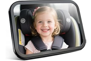 WISMIKA Baby Autospiegel, Drehbarer Nach Hinten Gerichteter Autositz Spiegel mit Breiter, Klarer Sicht, Bruchsicherer&Verstellbarer Konvexer Autorücksitzspiegel für Kleinkinder, Flexibel und Stabil