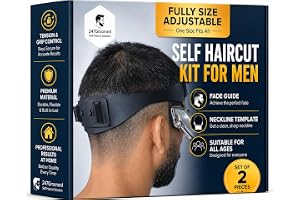 247 GROOMED självfrisyr kit för män | 2 st självklippande guide för män: Urringning rakmall och blekningsguide