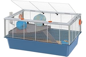 FERPLAST Gabbia Roditori CRICETI 15 per Criceti, in Metallo, Accessori inclusi: Mangiatoia, Beverino, Casetta, Ruota, Ripiano, Scaletta. 78x48xh39cm