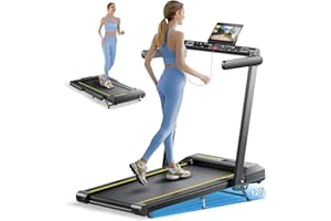 TOPUTURE 4 in 1 Tapis Roulant Elettrico Pieghevole, 16 km/h Tapis Roulant con 12% Pendenza, Salvaspazio per Casa e Ufficio, Doppio Display LED, 12 Programmi, Cardiofrequenzimetro, APP e Telecomando