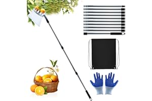 Feelhap Raccogli Frutta Telescopico, Raccoglitrice di Frutta 3.9M Raccogli Fichi, Raccogli Frutta con Palo in Acciaio Inox Leggero, Raccoglifrutta Regolabile Raccogli Ciliegie da Albero con Borsa