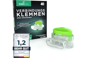 RASENWERK® - Lot de 40 connecteurs de câble pour robot tondeuse - Bornes de connexion avec remplissage en gel étanche - Compatible avec les fabricants de marques tels que Gardena, Husqvarna, Worx,