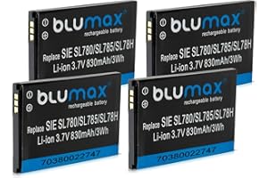 4 x Blumax – Batería Siemens Gigaset 3,7 V 830 mAh Li-Ion SL78H/SL400 SL400 A y SL400H/SL610H Pro/SL610 H Pro/SL780/SL785/SL788/X656/SL910/SL910H V30145-K1310 K-X444/V30145 V30145-K1310-X445/4250366817255/x069