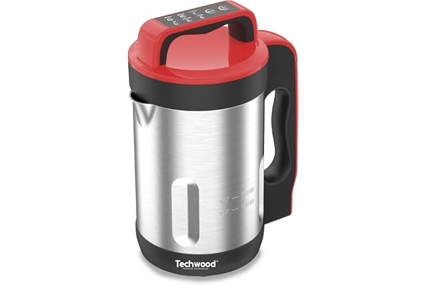 Techwood TSM-1655 Blender Chauffant Capacité 1.6L Soupe Velouté Compote Maintien au Chaud 1000W Inox