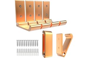 AUHSSAN 6 Piezas Ganchos Plegables, Aleación de Aluminio Percheros Pared, Ganchos Para Colgar Con Tornillo, Gancho Pared Para Colgar Abrigo, Auriculares, Chaqueta, Bolso, Mochila, Cocina, Baño (Dorado)
