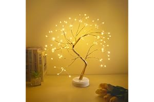 CNMTCCO LED albero luce, decorazione regolabile per interni alimentata da USB/batteria, luce bianca calda per Natale, soggiorno, camera da letto