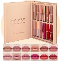 HANDAIYAN Lipstick Set Matte Liquid 12 Colors Long Lasting ...