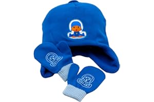CYPBRANDS Pocoyo- Set de guantes y gorro, Abrigo, Invierno, Complementos, Infantil, Color Azul, Producto Oficial