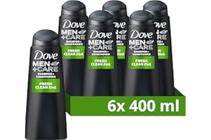 DOVE MEN + CARE Dove Men+Care Fresh Clean 2 in 1 Shampoo and Conditioner cleansing shampoo with caffeine and menthol for deeply cleansed, revitalised hair 6x 400 ml