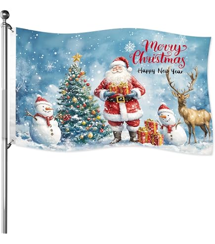 Weihnachtsflagge „Frohe Weihnachten Glocke“ – 90x150 Cm, Wetterfest, Aus Polyester Mit Metallösen