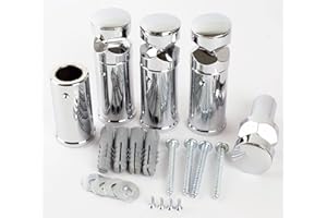 TURKISH ZONE Brackets for Heated Towel Rail Radiators Set of Universal Fit Flat Or Curved Chrome