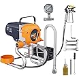 MAXXT Airless Paint Sprayer Airless 226Bar 1200W, 11.6L/min Flow with 7.5m Hose, Lightweight 6.7kg, for Water-Based Paint & Varnish (120DIN-s), 220-240V - Interior Walls, Furniture, Verbessertes