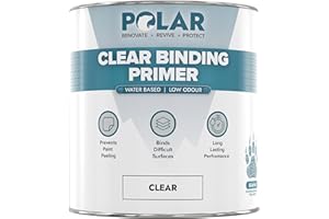 POLAR SPECIALIST COATINGS Polar Clear Binding Primer, 1 Litre - Water based Acrylic Sealer - Seals & Stabilises, Strong Adhesion, Low VOC