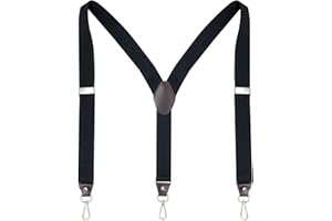 Ausukler Bretelle da uomo extra forti 3,5 cm di larghezza con ganci girevoli e cinghie elastiche Y-back per jeans