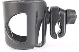 My Buggy Buddy Cup or Bottle Holder for Pram/ Stroller/ Pushchair/ Wheelchair, Rubber Inserts Ensure No Damage, Universal Fit, Lightweight, Black