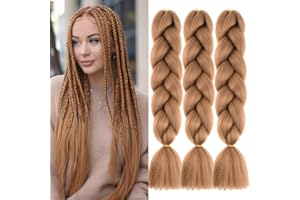 JOOCEEBABY #30 Tono Marrón Extension Per Treccine Africane 24" Kanekalon Treccia Capelli Extension Ombre Jumbo Treccia Extension Capelli Fibra Sintetica Treccia Di Scatola Crochet Twist Intrecciare
