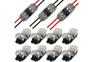 CTRICALVER 2-pin wiring connector Wiring branch connector Simple and high-speed wiring installation Branch wiring connection thin wires [8 sets]