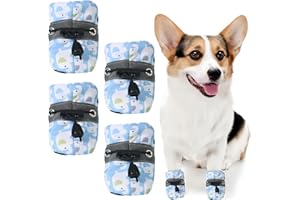 ENJOYAA Dog Shoes,4 Pcs Waterproof Dog Boots for Injured Paws Protective Boots Wear-Resistant Dog Shoes with Reflective Straps for Small Medium Large Dogs Winter Outdoor (Blue, S)