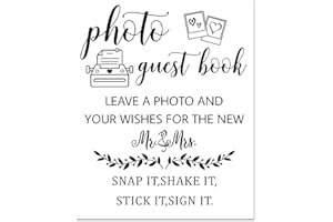 arricraft 1 Pc Wedding Photo Guest Book Decor Poster, White Wedding Guest Paper Wedding Signs Unframed Print for Wishes the New Mr and Mrs Wedding Party Favor 20.5x25.4cm