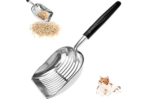 YHSKJCD Metal Cat Litter Scoop, Large Metal Cat Litter Shovel Pet Toilet Metal Cat Litter Shovel Cleaning Cat Excrement Shovel Cat Shovel Easy to clean Pet Litter Scoop for Cats 13 * 34.5cm
