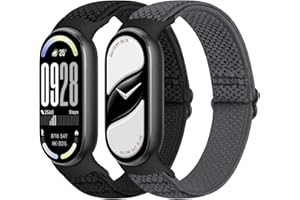 Runostrich Elastic Nylon Watch Strap Compatible with Xiaomi Smart Band 10/9/8 Sports Strap Soft Watch Band Adjustable Replacement Band for Women Men