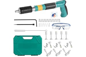 DNOYEVVS Pistola de clavos manual con 120 clavos, pistola de uñas clavos, pistola de clavos portátil, 60 clavos redondos, 40 clavos con gancho, 20 clavos para tuberías herramienta de fijación (D)