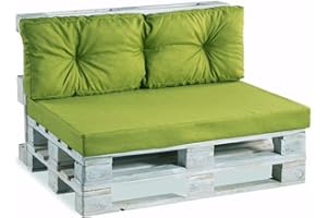Gutekissen Cuscini per pallet Cuscini per pallet, Trapuntato, Liscio PPF (Set 120x80+120x40, Lime)