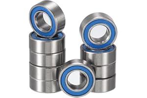 HiPicco MR84-2RS Deep Groove Ball Bearings, ID 4mm x OD 8mm x Width 3mm Miniature Bearings, Double Rubber Sealed Ball Bearing Pre-Lubricated Chrome Steel Blue Z2 Lever 10pcs