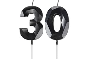 Mciskin Czarne świece 3D na 30. urodziny, ciasto, dla kobiet i mężczyzn, dekoracje wesele, perłowa świeca, tort