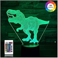 Dinosaurier-Geschenke, T Rex 3D-Nachtlicht 16 Farben, die Nachtlichter für Kinder mit Fernbedienung ändern, T Rex…