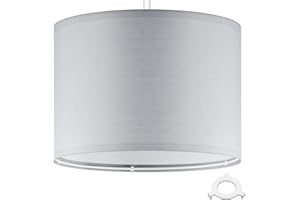 Weewooday 1 Set Fabric Lampshade for Ceiling Lights, Table Lamps and Floor Lamps, with E27 to E14 Adapter Ring, Modern Linen Lamp Shades for Living Room, Bedroom, Home Decoration(10 Inch,Light Grey)