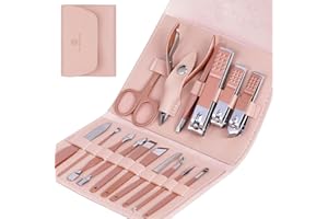 START MAKERS Manicure Set Glamour Gaze Manicure Pedicure Kit Nail Clippers 16 in 1 Professional Stainless Steel Cuticle trimmer Grooming Kit for Men Women with Storage Travel Case
