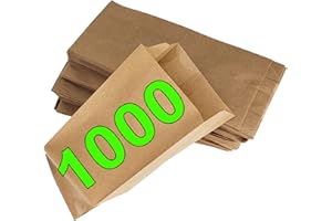 Loxato Sac Kraft Lot 1000 - Sachet Kraft Alimentaire - Sac Papier Kraft - Sachet Papier Kraft - Sac Sandwich Papier - Pochette Kraft - Sac En Papier 10 x 5,5 x 25 cm