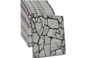 szdianhai3d Wandpaneele Steinoptik Selbstklebend,3D Wandpaneele Selbstklebend,10 Stück 30x30cm wandverkleidung steinoptik PVC Wandaufkleber für Wohnzimmer,Schlafzimmer,Küche,Wandverkleidung.