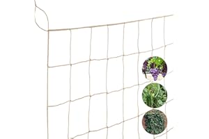Ciberate Jute Ranknetz Gartennetze Rankhilfe für Kletterpflanzen mit grosser Maschenweite für Tomaten Gurken und Anderen Gemüse und Pflanzen, 2m x 2.5m