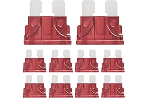 ALLECIN 50 Piezas 10A Estándar Fusibles Coche 10Amp Mediano Fusible para Coche 10Amperio Standard Auto Fuse para Coches Camiones Caravana Camper Moto