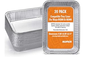 NUPICK 20er-Pack Abtropfschalen für Ninja OG850/OG951 Woodfire Outdoor Grill & Smoker, Fettschale kompatibel mit OG800 und OG900 Serie